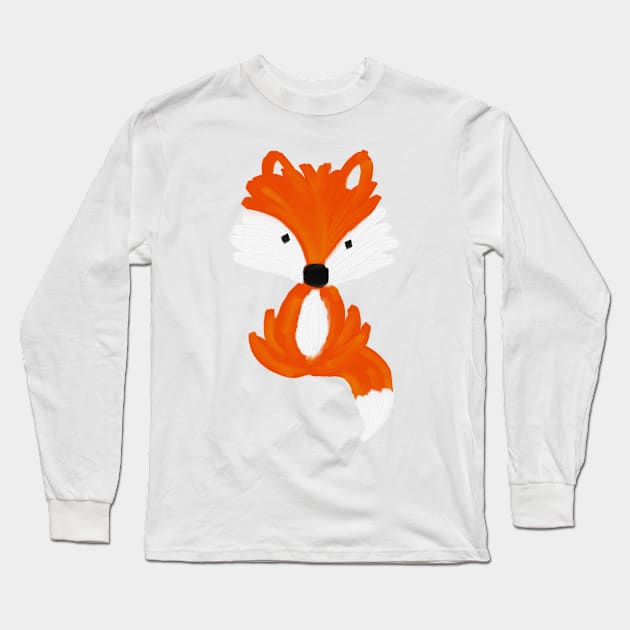 Fox - oil painting pattern Long Sleeve T-Shirt by Uwaki